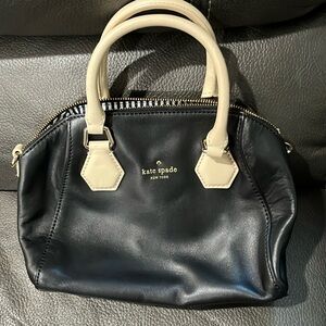 Kate spade tan and black satchel with duster bag